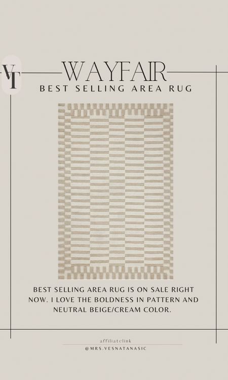 Best selling area rug is on sale right now. I love the boldness in pattern and neutral beige/cream color. 

Area rug, sale alert, Wayfair, Wayfair finds, Chris loves Julia rugs, 

#LTKHome #LTKSaleAlert