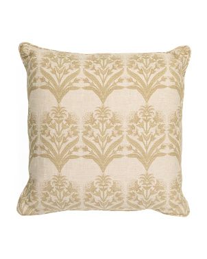 20x20 Linen Hand Printed Pillow | TJ Maxx