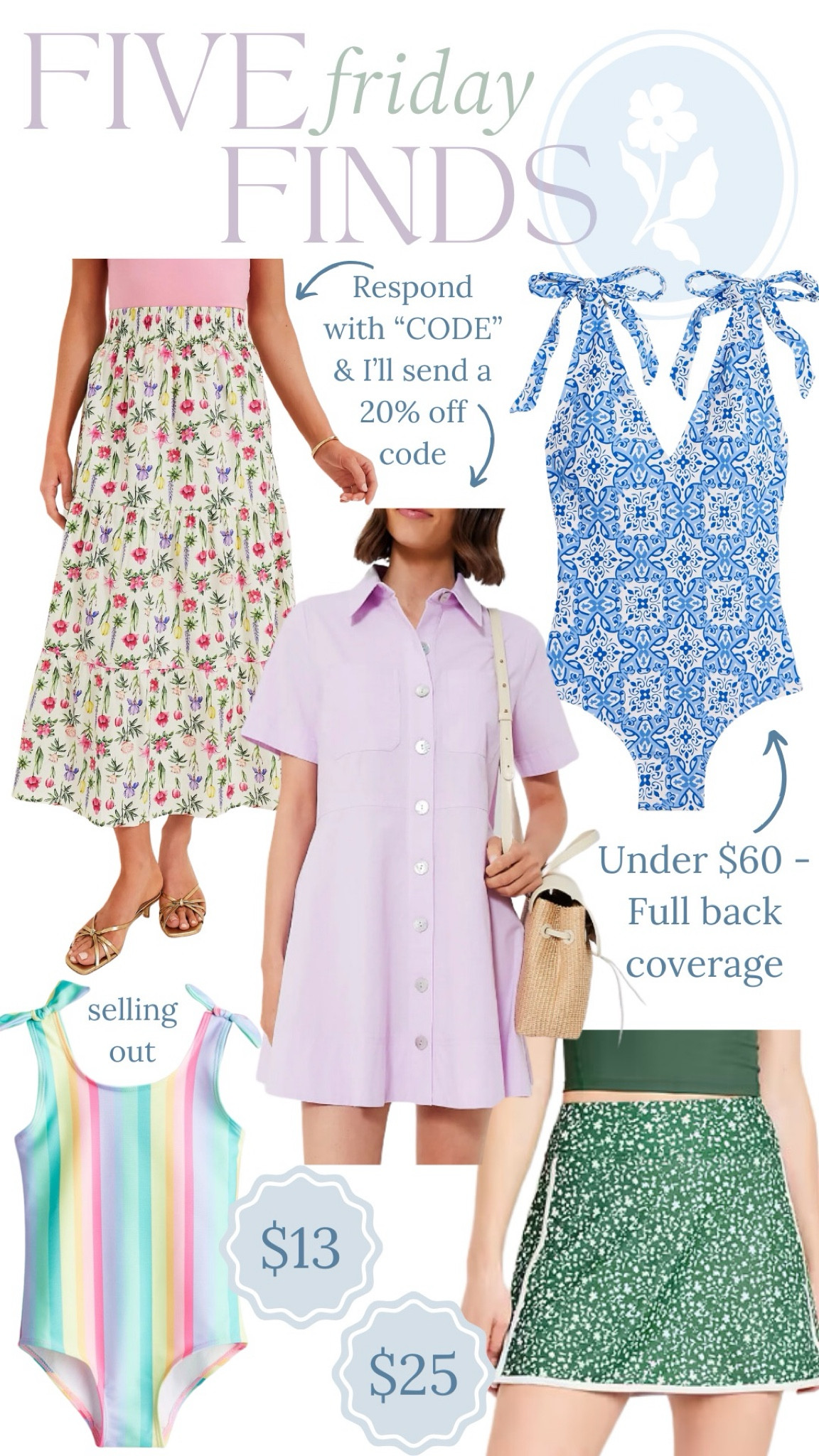 20% off the lavender dress and the floral maxi skirt with YOUROCK! Love all of these fun and affordable styles for summer. 

Swimsuit, kids swimwear, activewear, active skirt, tennis skirt, mini dress, summer dress, Tuckernuck, Jcrew, H&M, old navy, mom style, affordable style, sale alert 

#LTKFindsUnder50 #LTKSwim #LTKSaleAlert