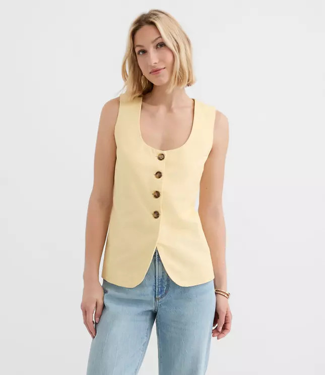 Twill Tie Back Vest Top | LOFT