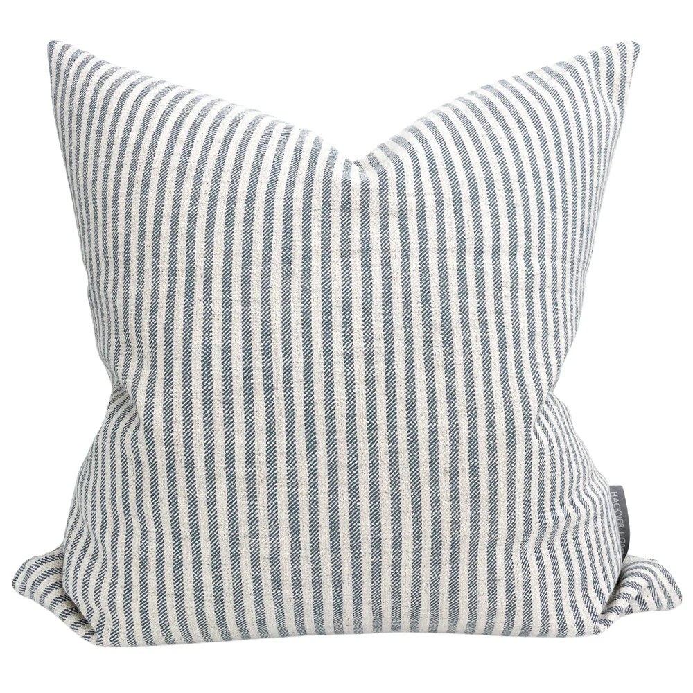 Woven Stripes | Blue Pillow Cover | Hackner Home (US)