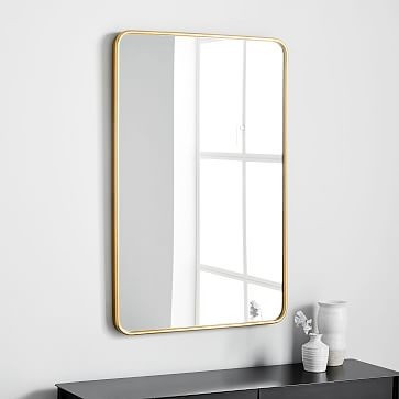 Modern Streamline Rounded Edge Wall Mirror - 36" | West Elm (US)
