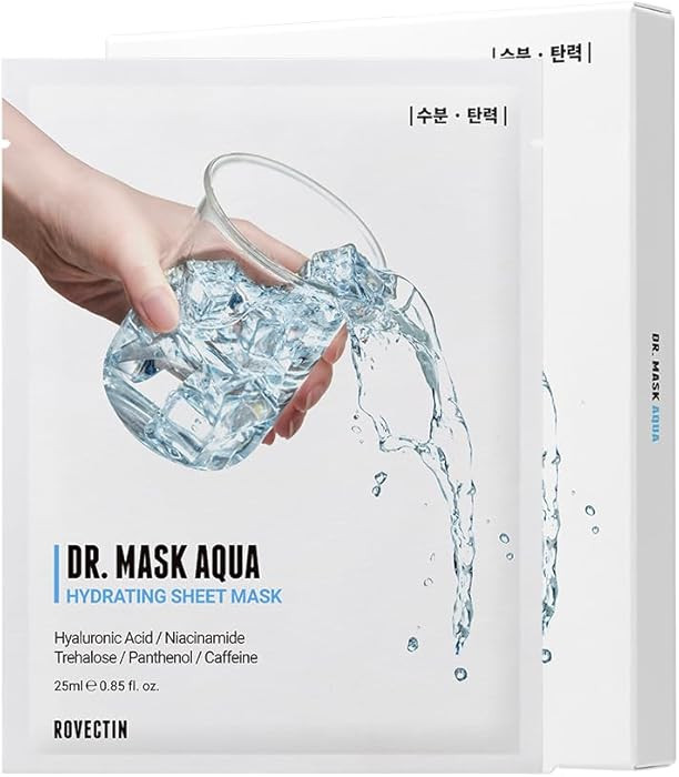 ROVECTIN Dr. Mask AQUA 7 Layers of Hyaluronic Acid Facial Mask Sheet with Niacinamide Vitamin B3 ... | Amazon (US)