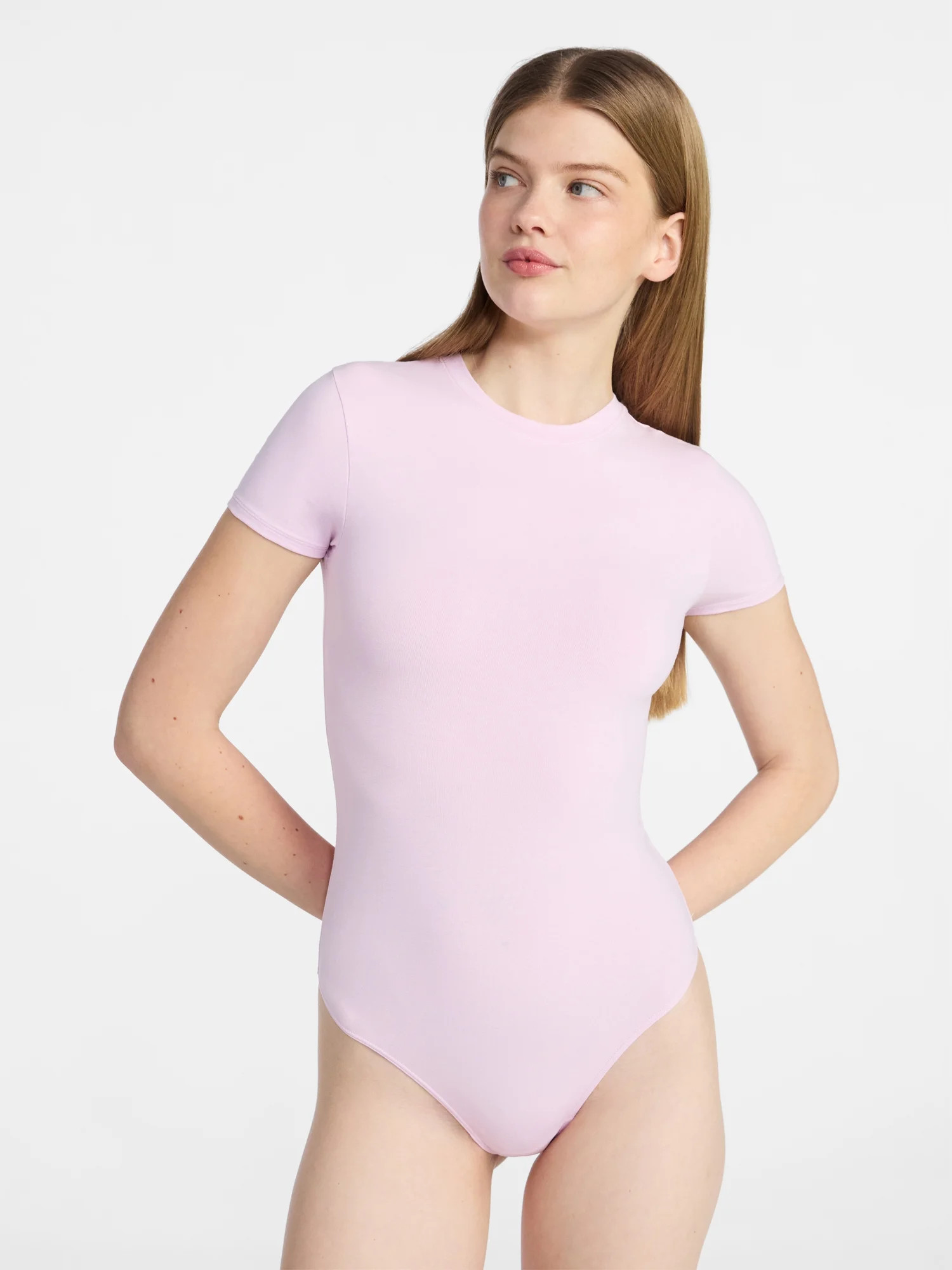 No Boundaries Cotton Stretch Jersey T-Shirt Bodysuit, Women\u2019s XS-3XL - Walmart.com | Walmart (US)