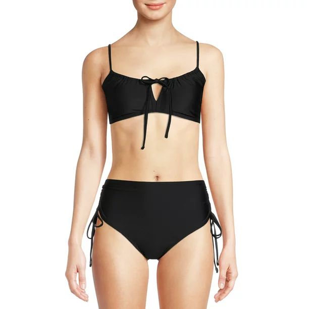 Time And Tru Women's and Women's Plus Solid Keyhole Swim Top - Walmart.com | Walmart (US)