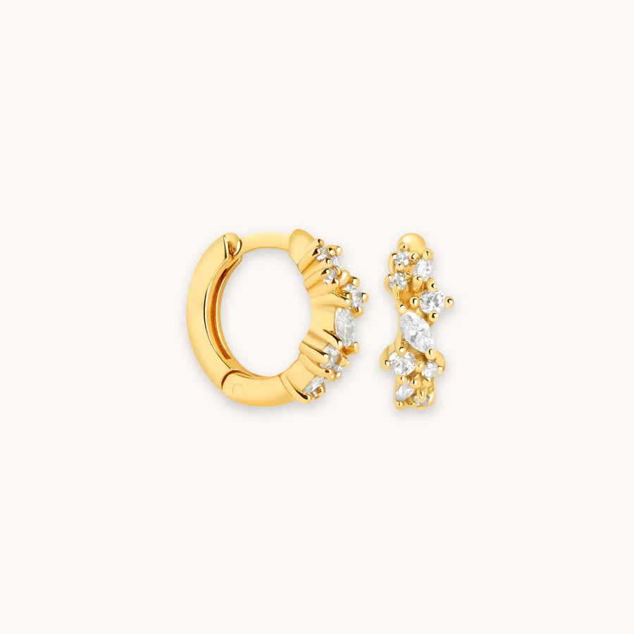 Crystal Cluster Huggies in Silver | Astrid & Miyu UK