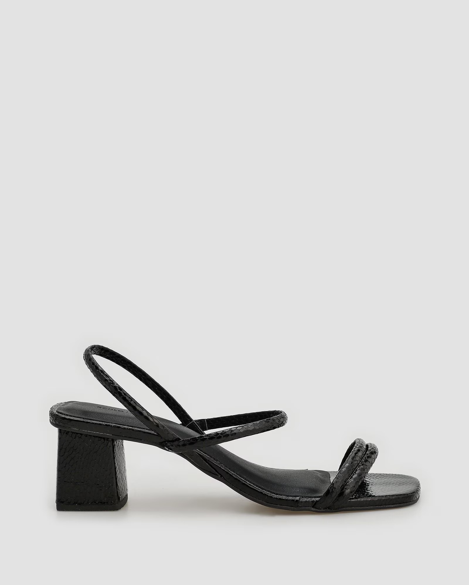 Sandália feminina salto baixo croco preta | Riachuelo | Riachuelo (BR)