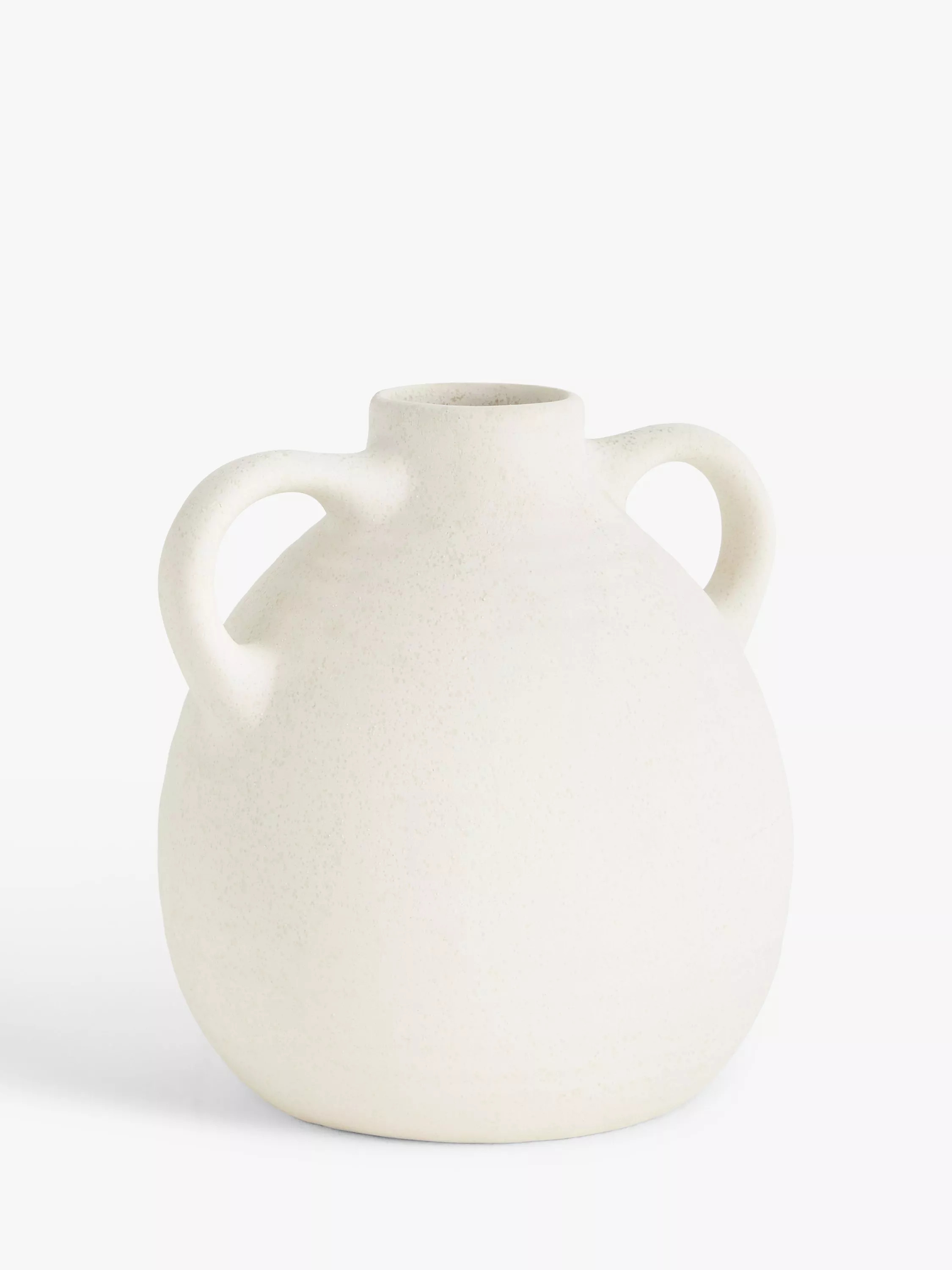 John Lewis Earthenware Vase with Handles, H17cm, Natural | John Lewis (UK)