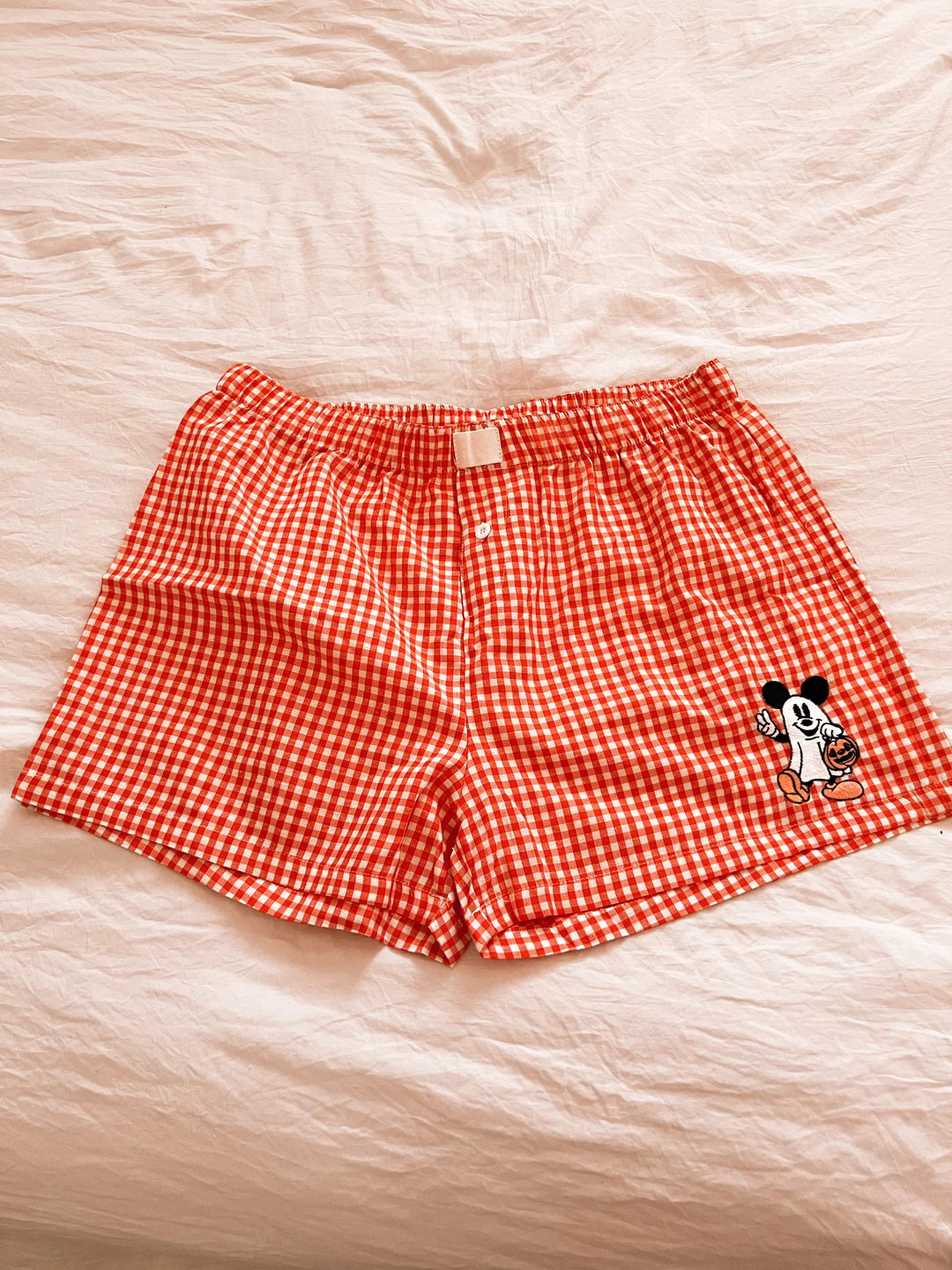 Mickey Ghost Peace Sign Embroidered Boxer Shorts - Etsy | Etsy (US)