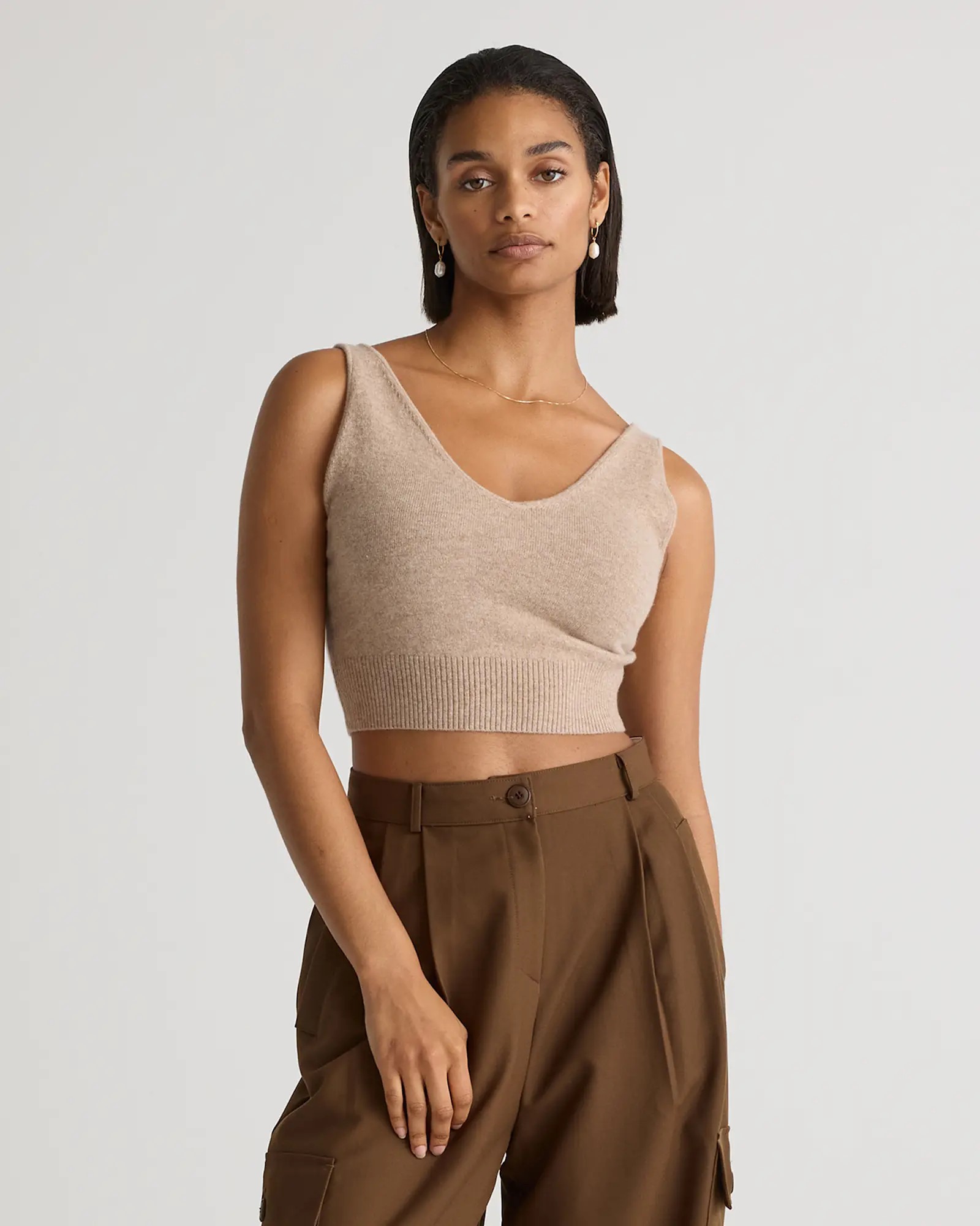 Mongolian Cashmere Cropped Tank | Quince