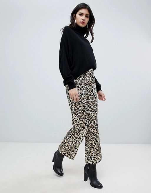 Soaked In Luxury leopard print loose pants | ASOS US
