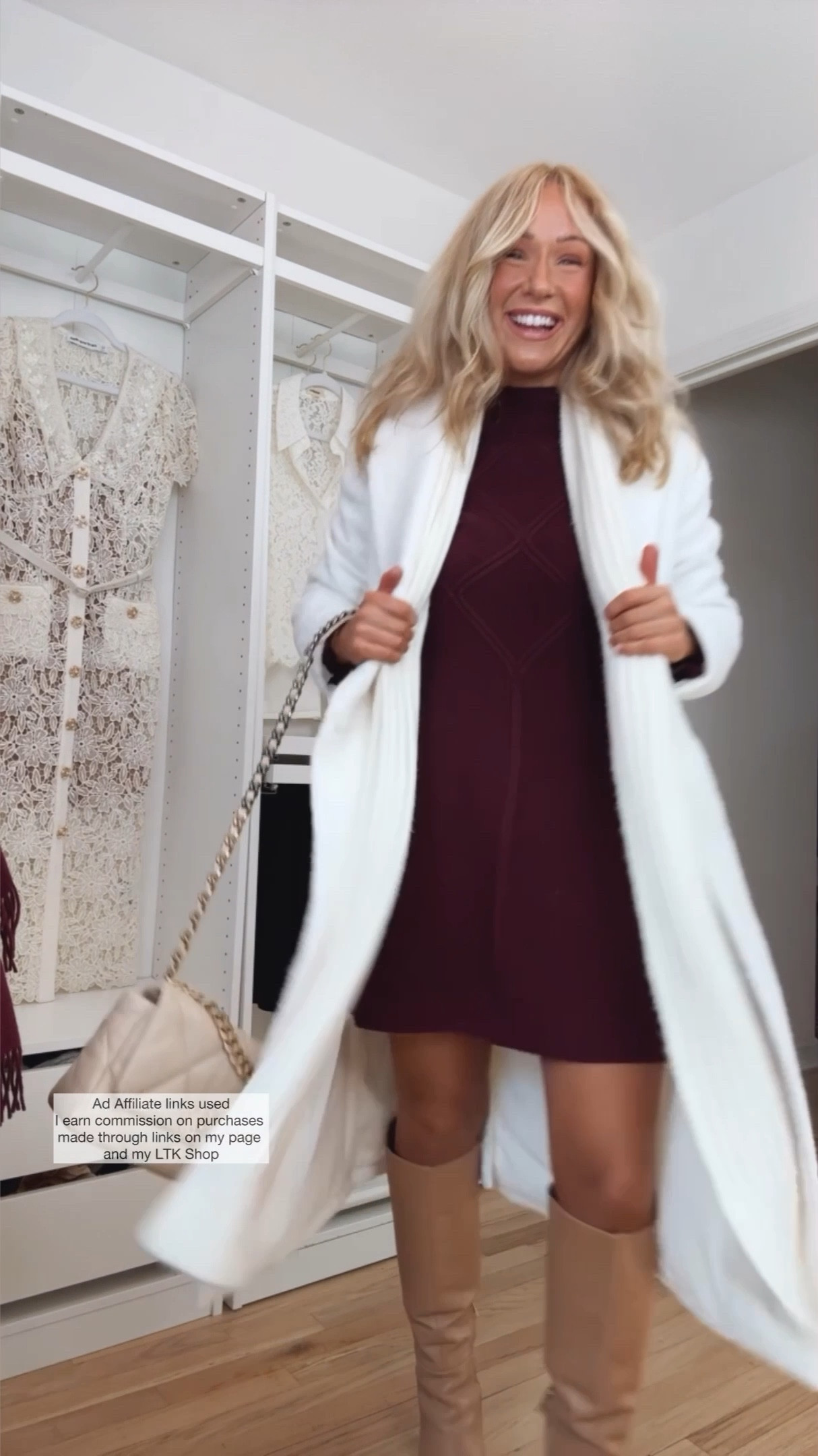 Winter coat and sweater dress ✨