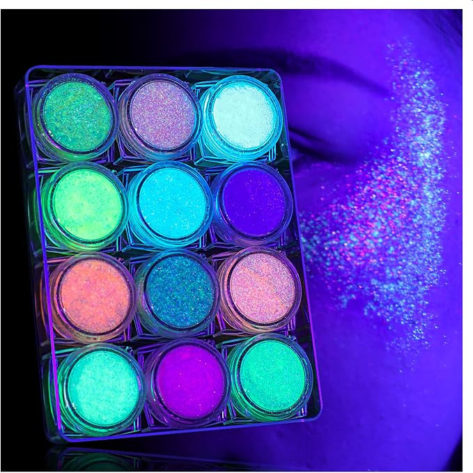 LATIBELL Body Face Glitter Gel, UV Black Light Reactive Glow Glitter Makeup, 12 Colors Fine UV Bo... | Amazon (US)