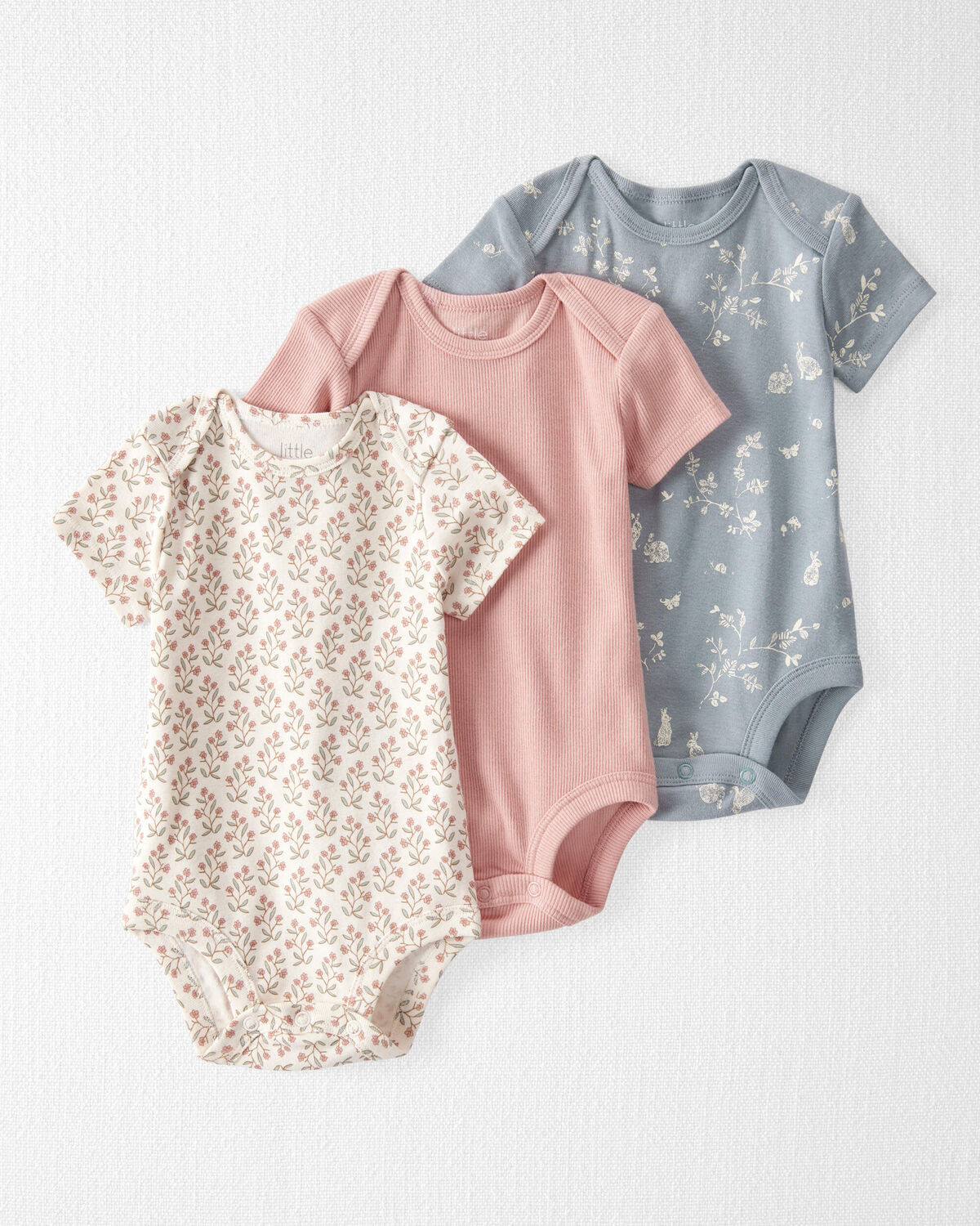 Baby 3-Pack Organic Cotton Rib Bodysuits | Carter's Inc