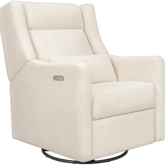Babyletto | Kiwi Plus Power Recliner and Swivel Glider w/ Adjustable Headrest USB Port in Performance Ivory Boucle | Maisonette | Maisonette