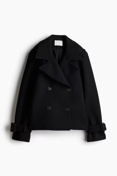 H & M - Short Trench Coat - Black | H&M (US + CA)