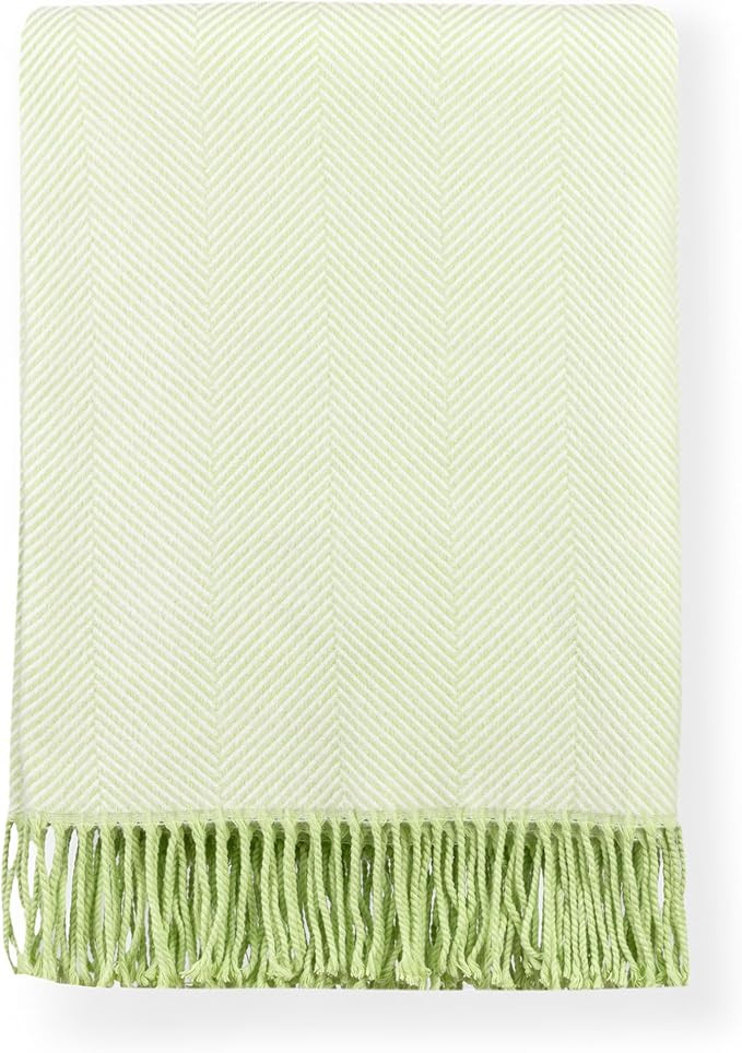 Hofdeco Premium Grandmillennial Decorative Throw Blanket 50"x70" for Patio Couch Sofa Grass Green... | Amazon (US)