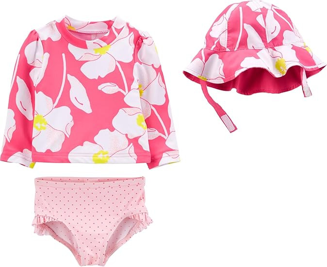 Simple Joys by Carter's baby-girls 3-piece Assorted Rashguard Sets | Amazon (US)
