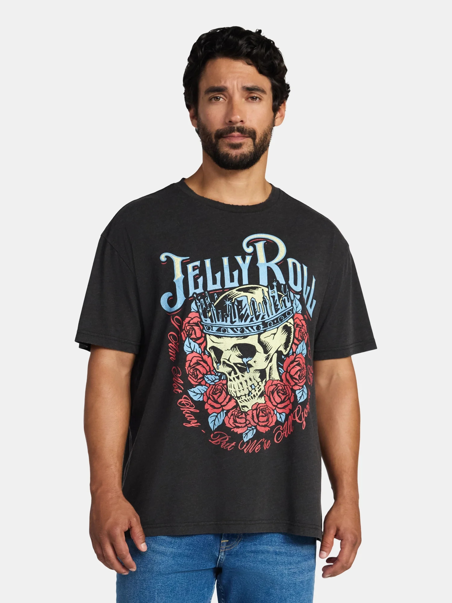 Jelly Roll Men's and Big Men's Boxy Fit Graphic Tee, Sizes XS-3XL | Walmart (US)