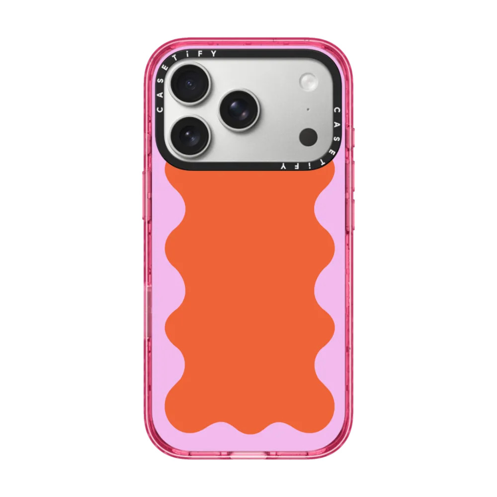 Pink Wavy Border on Orange | CASETiFY (Global)