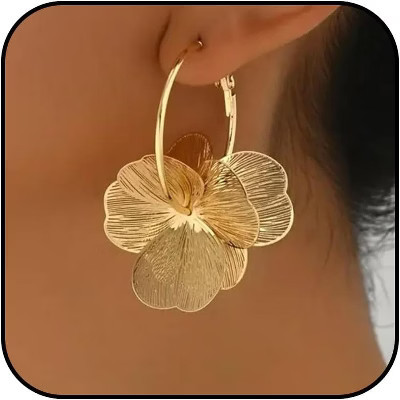 Gold Flower Earrings Statement Earrings for Women Elegant Floral Jewelry for Women Gold Statement Earrings Unique Flower Design | Target
