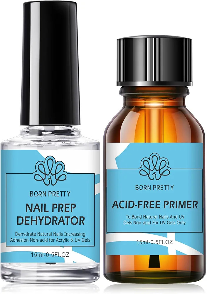 BORN PRETTY Natural Nail Prep Dehydrate and Bond Primer Acid-Free,15ml Dehydrator for Acrylic and... | Amazon (US)
