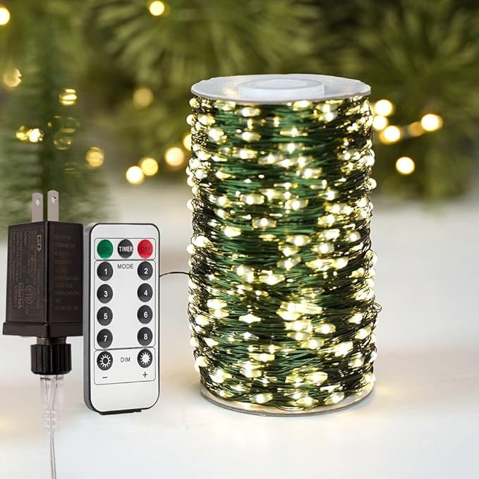 ZELUXDOT 100FT Fairy String Lights Green Copper Wires Outdoor/Indoor Waterproof LED String Lights... | Amazon (US)