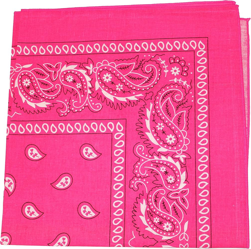 Qraftsy Neon Colors Paisley Bandana - Cotton - Available in 1 Pack or 3 Pack | Amazon (US)