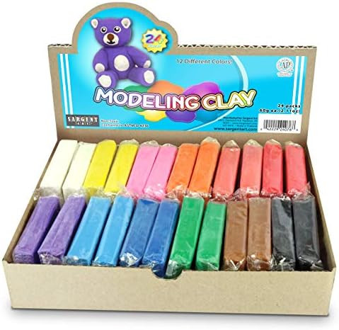 Sargent Art 22-4076 24ct Class Pack Modeling Clay, Assorted 24 Pack | Amazon (US)