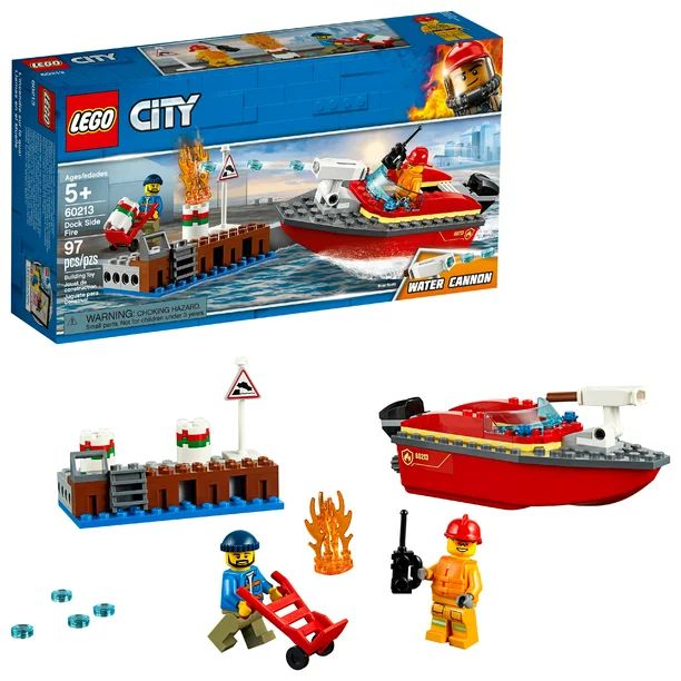 LEGO City Fire Dock Side Fire 60213 Fireboat Rescue Ship | Walmart (US)