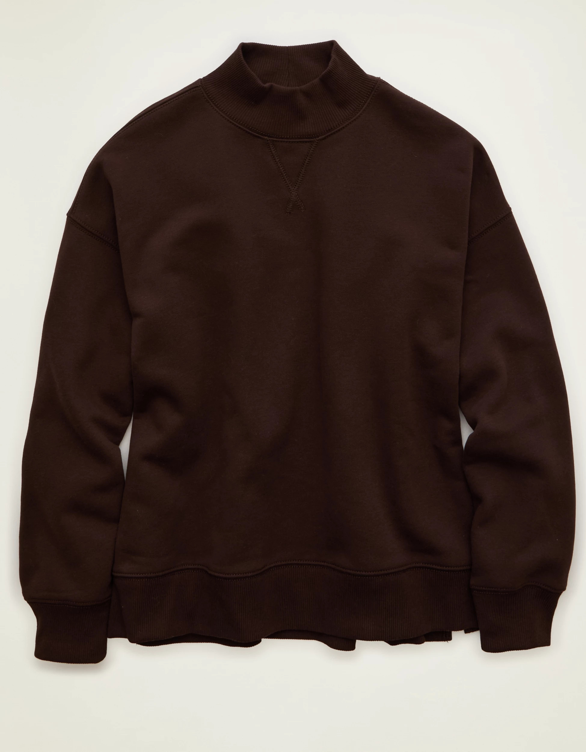 AE Everyday Luxe Mock Neck Sweatshirt | American Eagle Outfitters (US & CA)