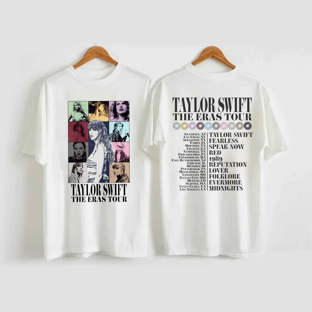 Taylor's Swiftie Merch, The Eras Tour 2023 Shirt, The Eras Tour 2 Side Shirt With Tour Places and... | Etsy (US)