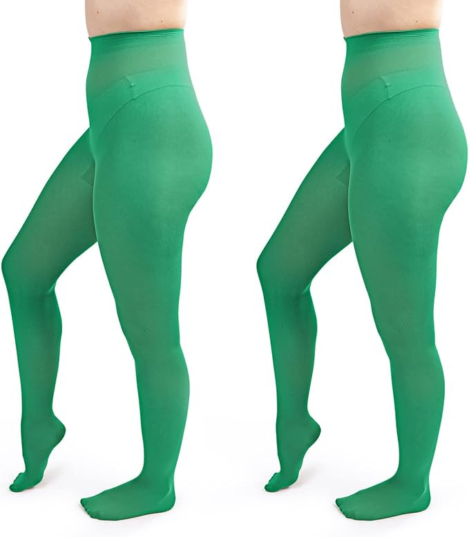 Silky Toes Women's Opaque Tights 1 or 2 Pairs -Black White And Colored Tights for Women | Amazon (US)