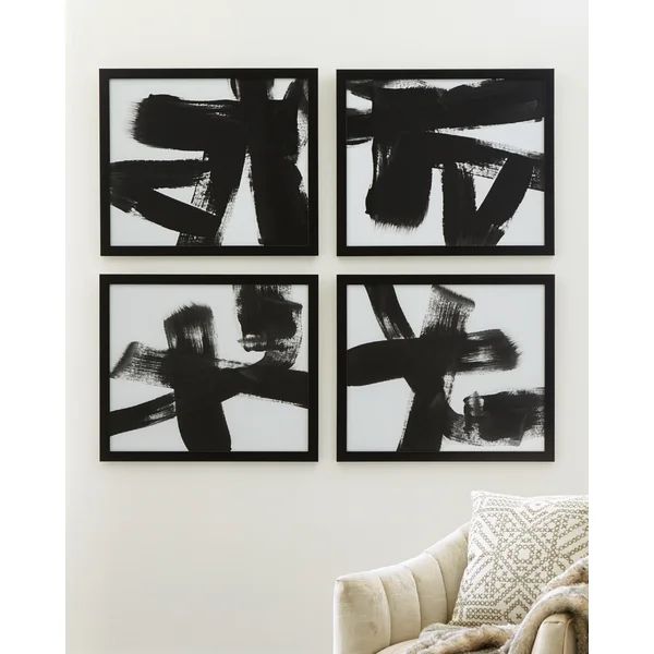 4 Piece Floater Frame Painting Set on Canvas | Wayfair Professional