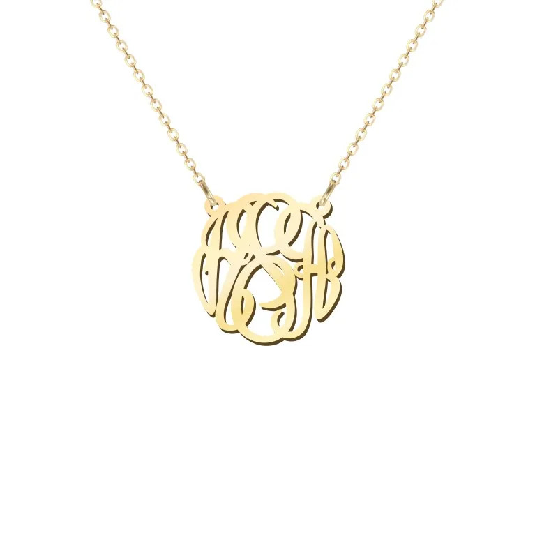 10K Yellow Gold Monogram Name Pendant | Jewlr