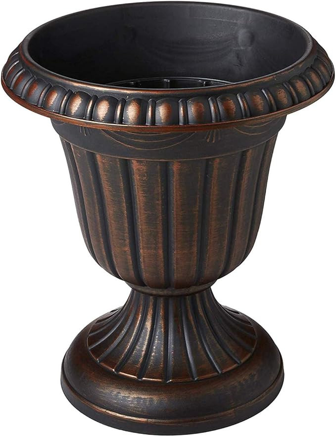 Arcadia Garden Products PL10CP Classic Traditional Plastic Urn Planter Indoor/Outdoor, 15" x 13",... | Amazon (US)