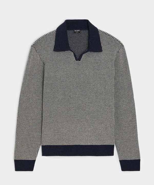 Wool Basketweave Montauk Sweater Polo | Todd Snyder