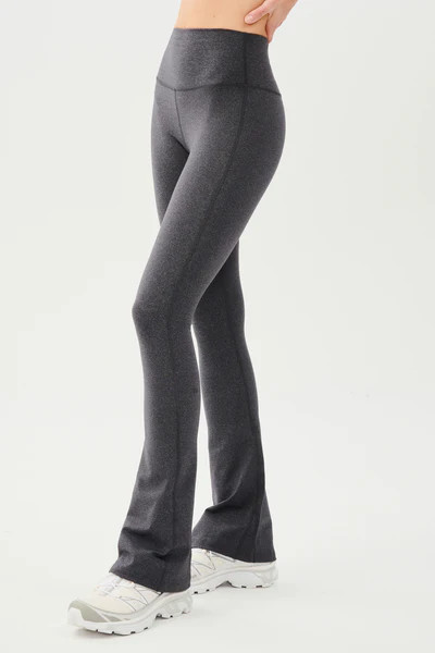 Raquel High Waist Flared Legging - Heather Grey | SPLITS59 | Splits59.com