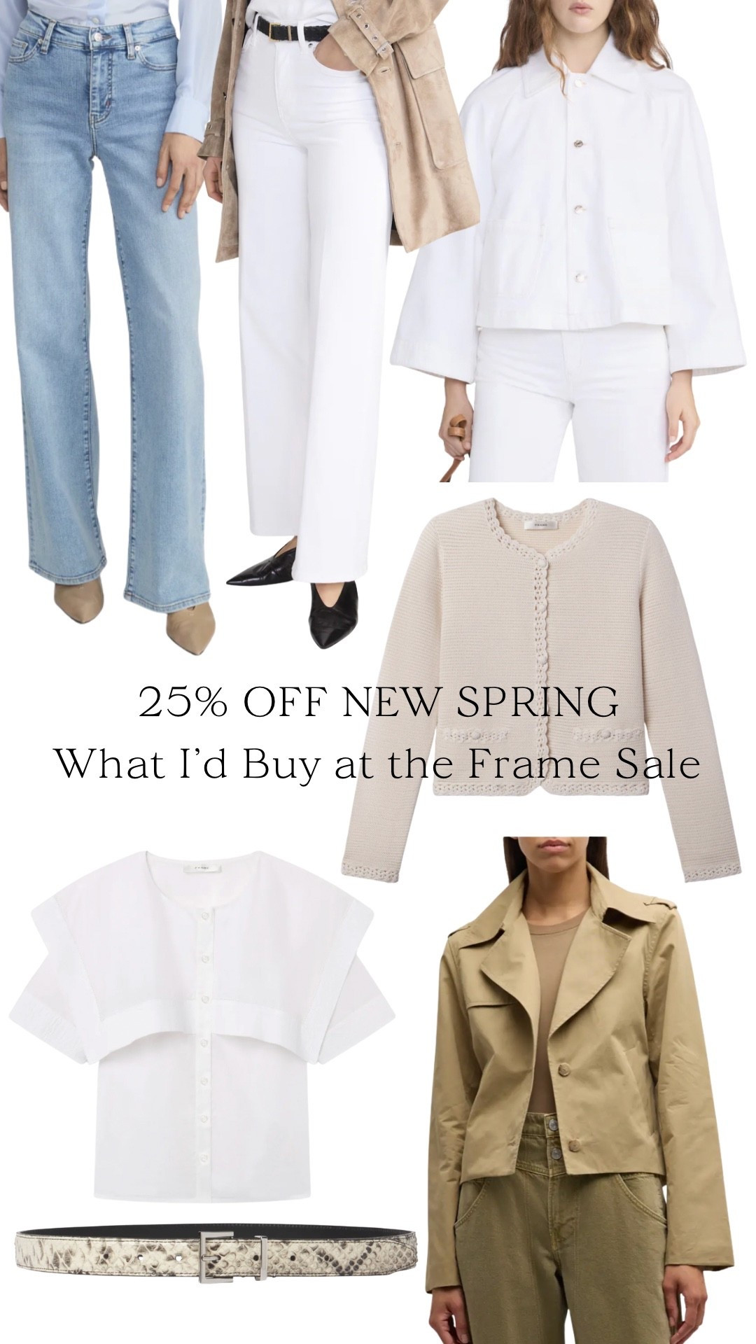 25% off jeans (one of my favorite styles) at FRAME and more spring favorites 🤍 This is what I’d add to my cart!

spring jeans, light wash jeans, white jeans, spring cardigan, white jeans jacket, frame jeans, frame le slim palazzo

#LTKSeasonal #LTKSaleAlert