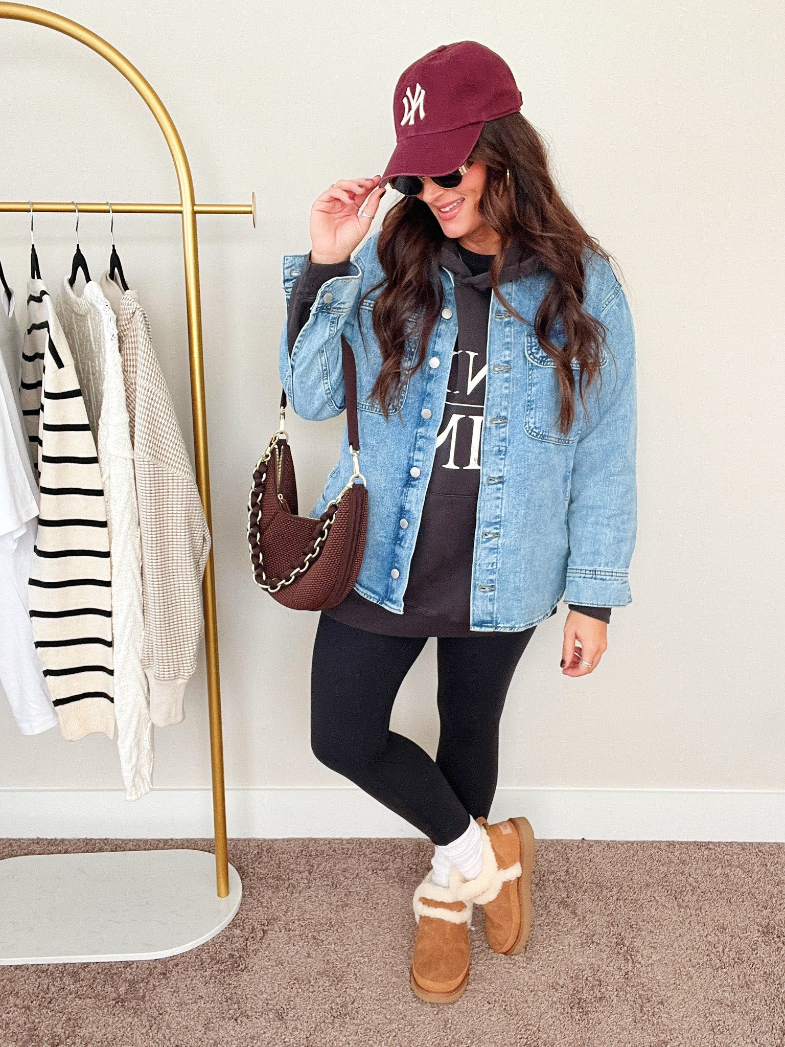 • small shacket 
• medium sweatshirt 
• size 6 leggings 
• boots true to size, if between, go up 

#LTKStyleTip #LTKFindsUnder50 #LTKSeasonal