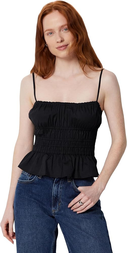 Amazon Essentials Women's Regular-Fit Smocked Stretch Cotton Poplin Vest | Amazon (UK)