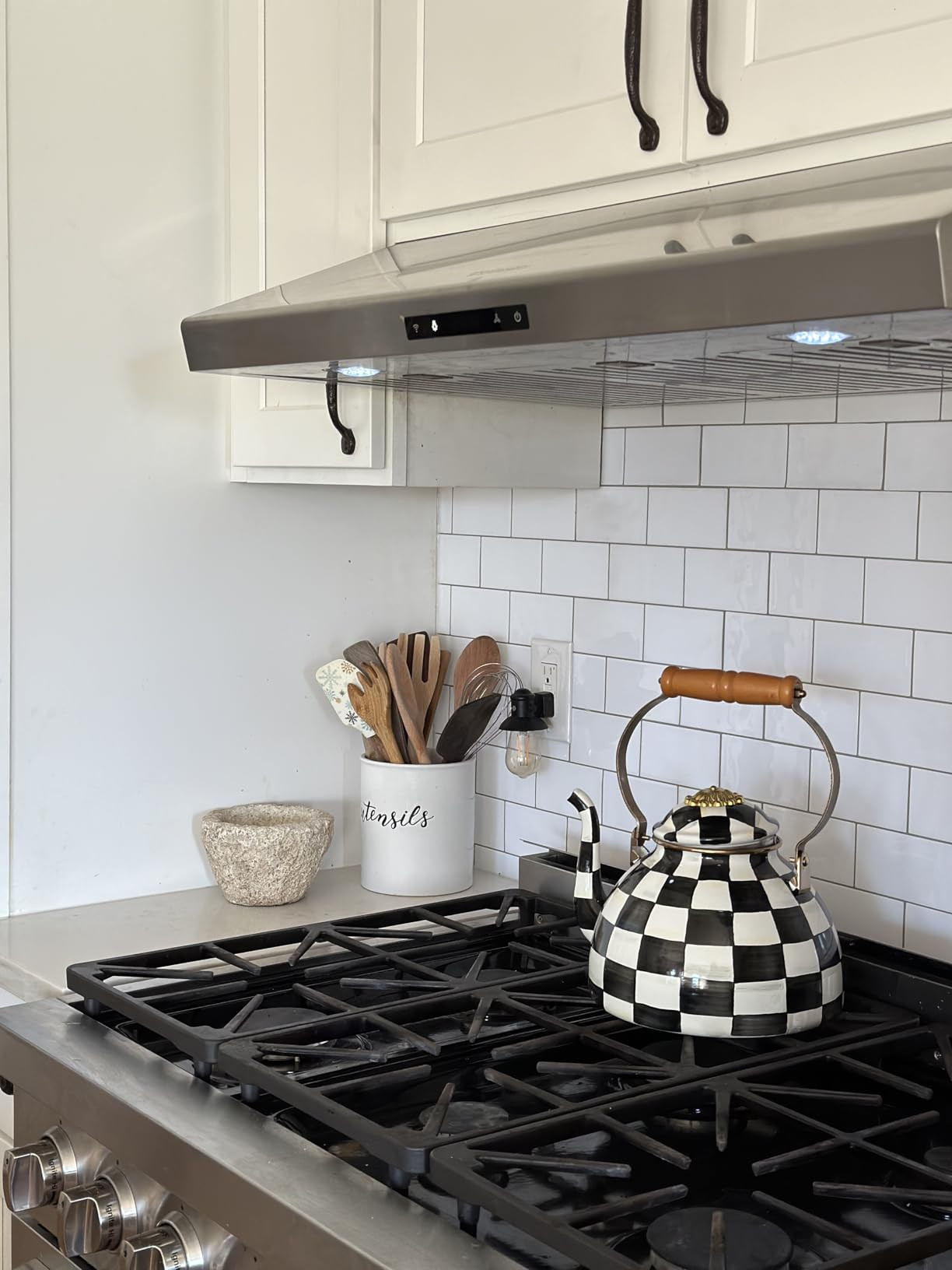 MACKENZIE-CHILDS Enamel Tea Kettle, Stylish Tea Kettle for Stovetop, Pink-and-White Rosy Check, 2... | Amazon (US)