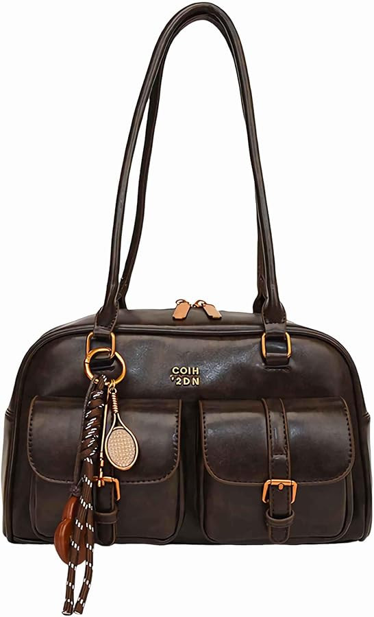 vintage shoulder bag for women, stand oil bag handbags, small cute y2k leather purses, brown hobo... | Amazon (US)