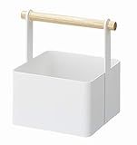 Yamazaki Home Storage Basket - Wood Handle Organizer, White | Amazon (US)