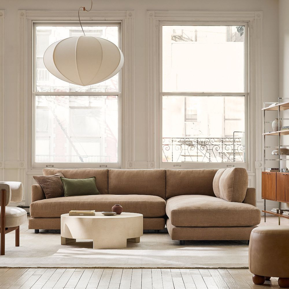 Haven 2-Piece Bumper Chaise Sectional (108"&ndash;113") | West Elm (US)