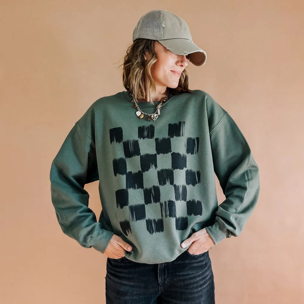 Chic Checkerboard Sweatshirt | Mountain Moverz