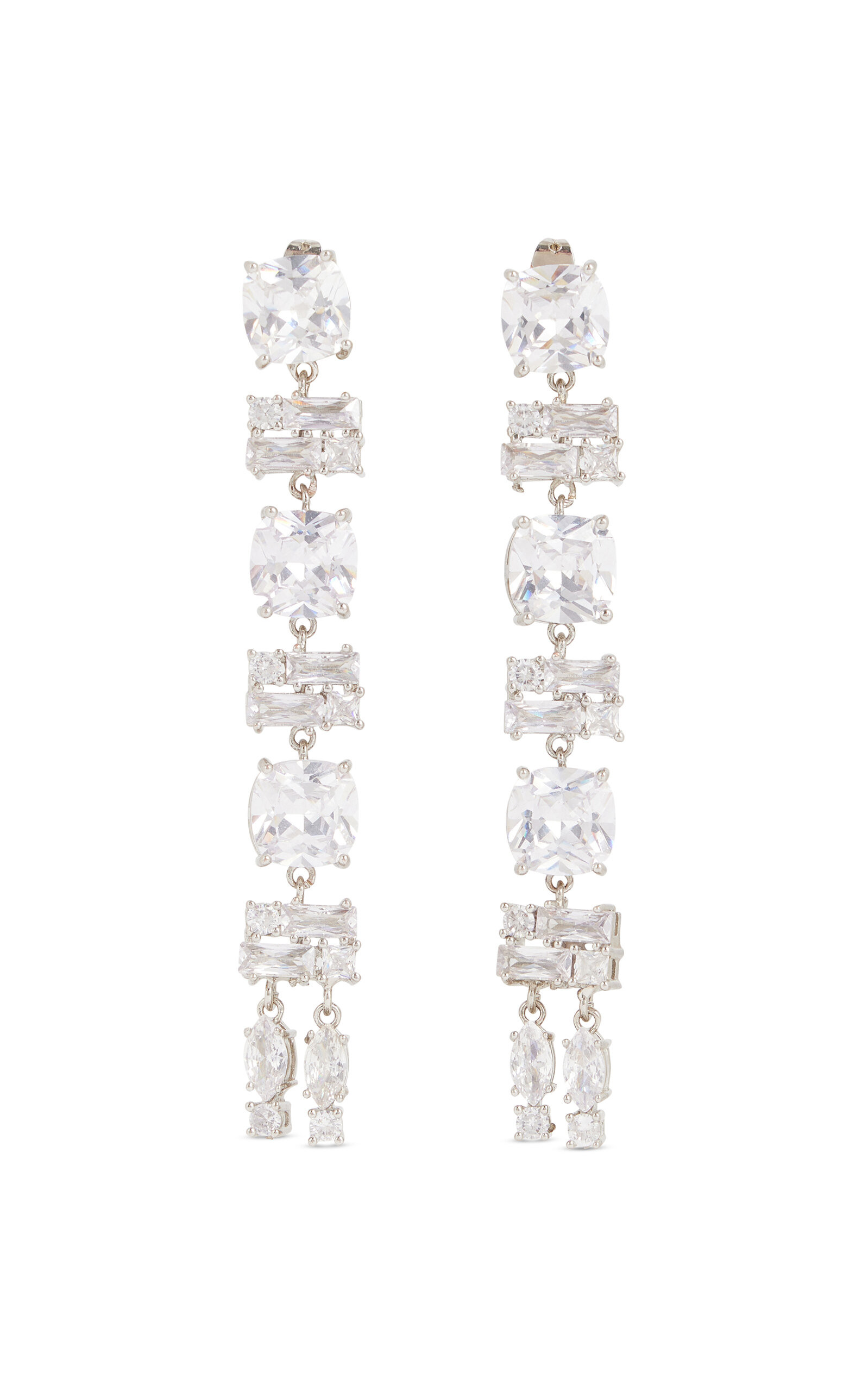 Silver-Tone Crystal Drop Earrings | Moda Operandi (Global)