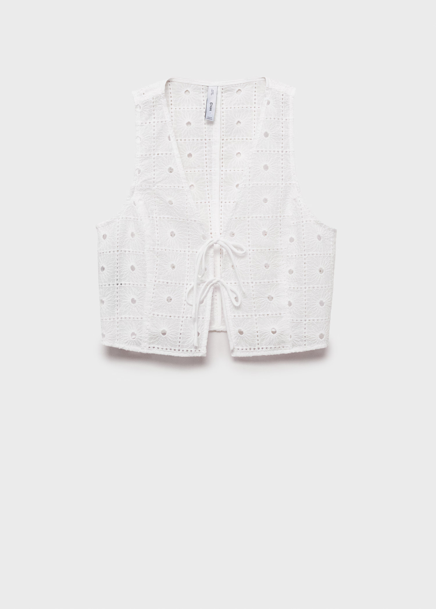 Embroidered cotton vest with bows - Women | MANGO USA | Mango (US/MX/AU)