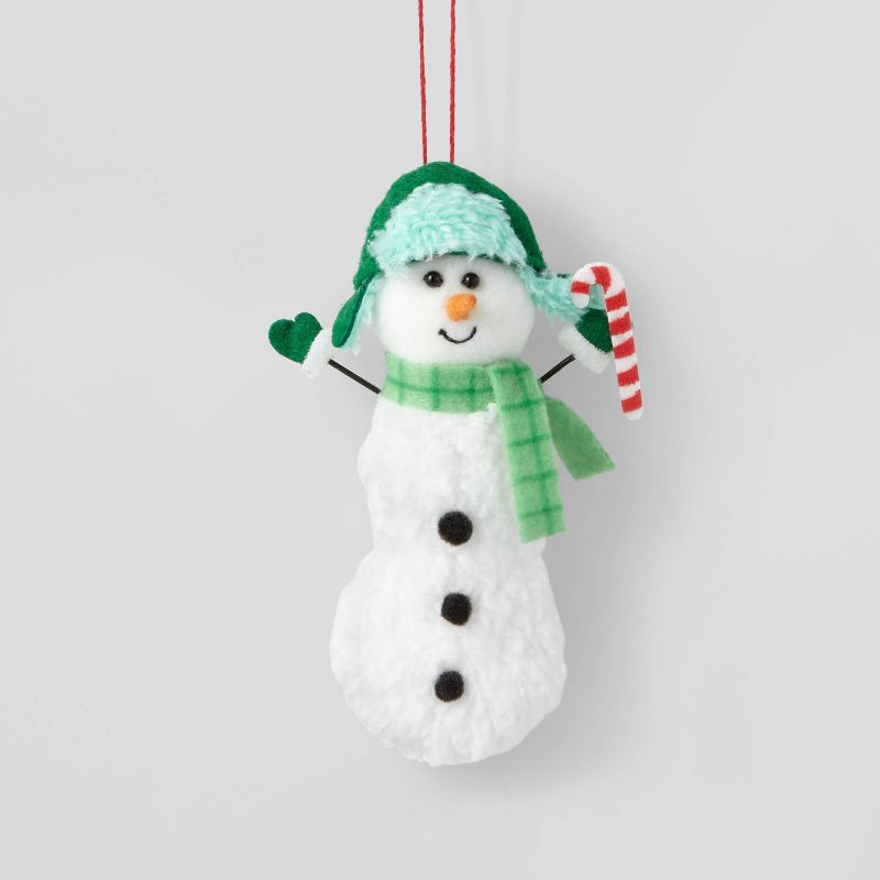 Fabric Snowman with Candy Cane Christmas Tree Ornament - Wondershop™ | Target