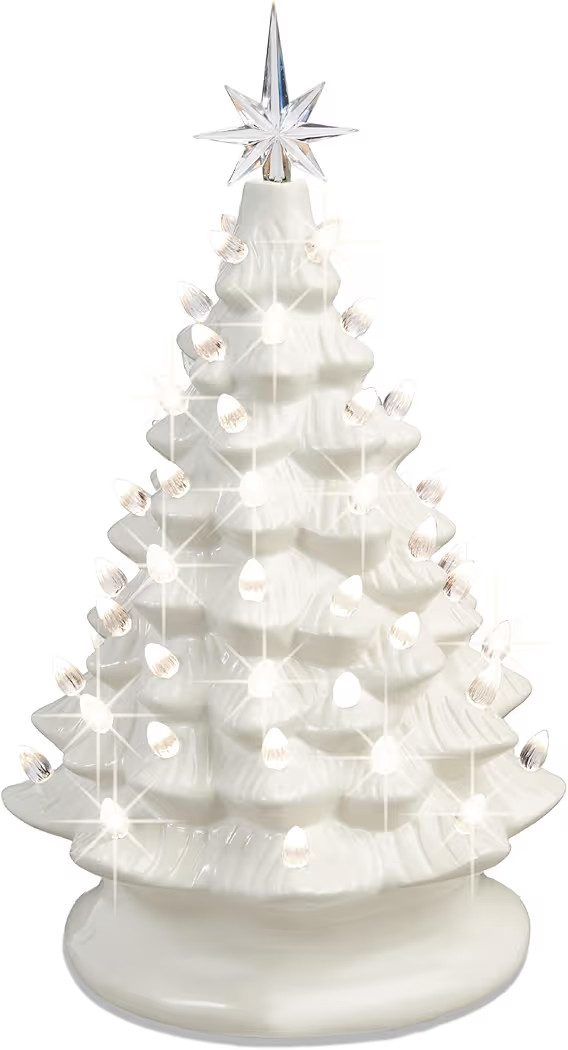 Best Choice Products 15in Ceramic Christmas Tree, Pre-lit Hand-Painted Tabletop Holiday Tree, 2 S... | Amazon (US)